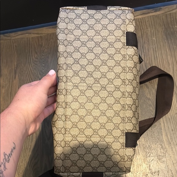 Designer Gucci diaper messenger Crossbody Bag gg leather canvas Italy - Picture 12 of 16
